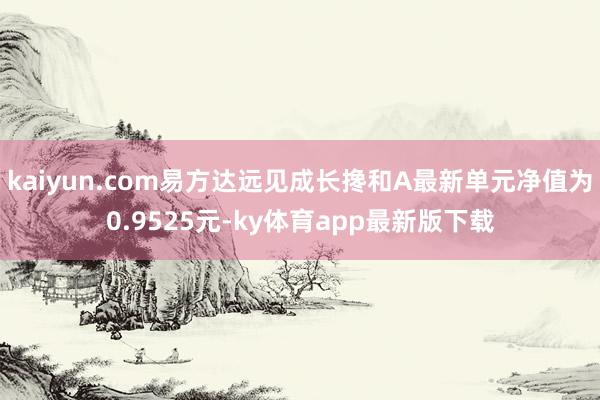 kaiyun.com易方达远见成长搀和A最新单元净值为0.9525元-ky体育app最新版下载