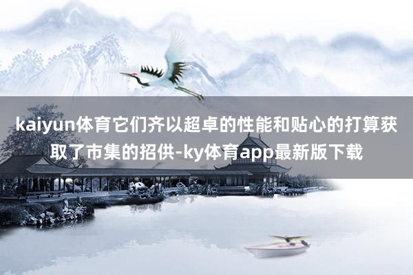 kaiyun体育它们齐以超卓的性能和贴心的打算获取了市集的招供-ky体育app最新版下载