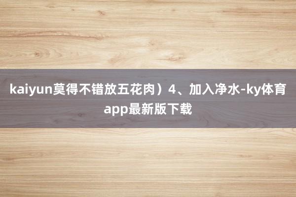 kaiyun莫得不错放五花肉）4、加入净水-ky体育app最新版下载
