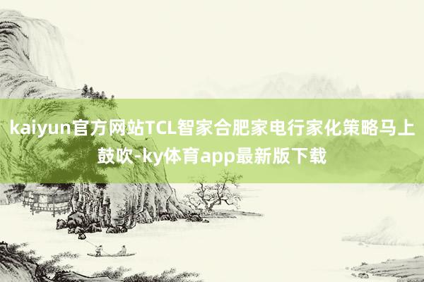 kaiyun官方网站TCL智家合肥家电行家化策略马上鼓吹-ky体育app最新版下载