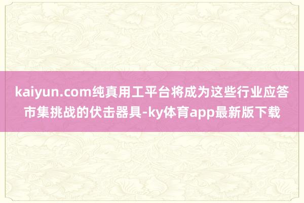 kaiyun.com纯真用工平台将成为这些行业应答市集挑战的伏击器具-ky体育app最新版下载
